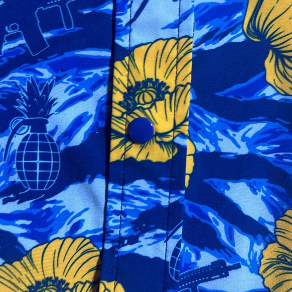 SAVAGE TECHNICIANS - TIGER STRIPE BLUE BUTTON-UP - Picture 5 of 7